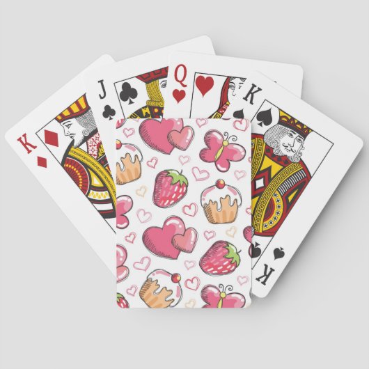 romantisch voedselpatroon pokerkaarten (Achterkant)