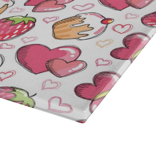 romantisch voedselpatroon snijplank (Hoek)