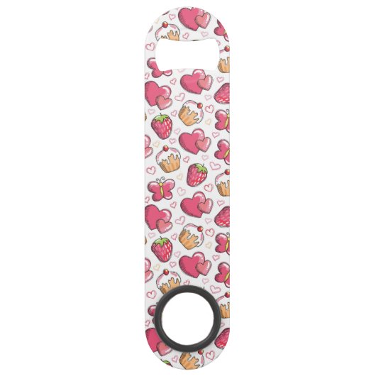 romantisch voedselpatroon speed flessenopener (Voorkant)