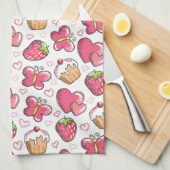 romantisch voedselpatroon theedoek (Quarter Fold)