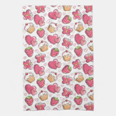 romantisch voedselpatroon theedoek (Verticaal)