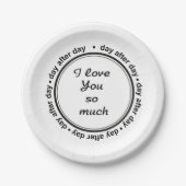 Romantisch voor hem, haar, ik hou van jou papieren bordje (Voorkant)