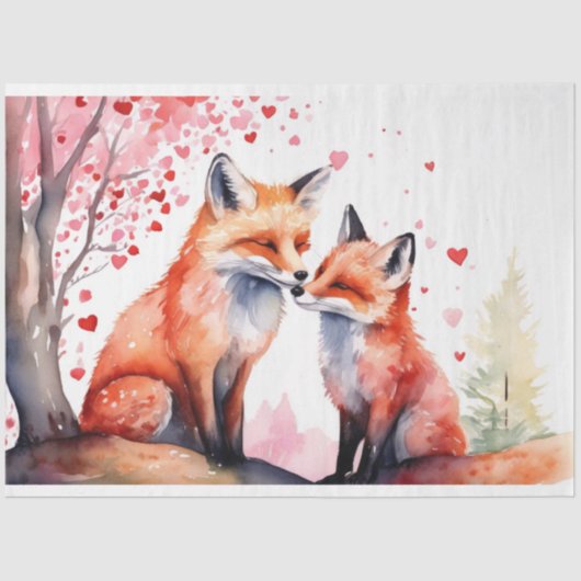 romantisch vossenweefselpapier tissuepapier (Voorkant)