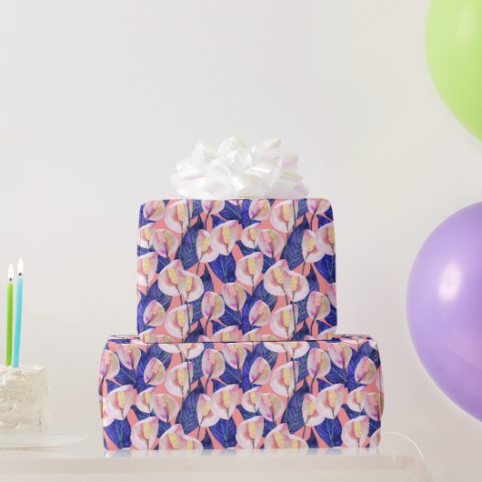 Romantisch vredesleliepatroon cadeaupapier (Feestgeschenken)