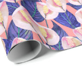 Romantisch vredesleliepatroon cadeaupapier (Rol Hoek)