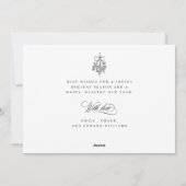 Romantisch vrolijk kerstscript plat feestdagenkaart (Achterkant)