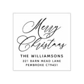 Romantisch vrolijk kerstscript retouradres rubberstempel (Afrduk)
