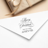 Romantisch vrolijk kerstscript retouradres rubberstempel