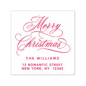 Romantisch vrolijk kerstscript retouradres  zelfinktende stempel (Design)