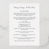 Romantisch Vrolijk Wieg Naming Ceremony Gold Folie Uitnodiging (Achterkant)