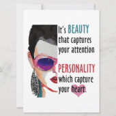 Romantisch Vrouw Beauty Gezegde Wenskaart succes Kaart (Voorkant)