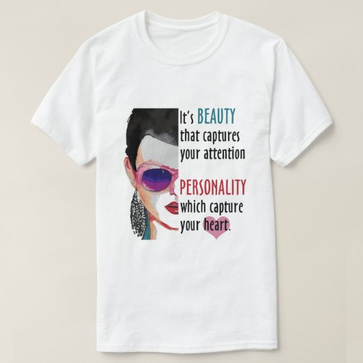 Romantisch Vrouw Beauty Gezegde Wenskaart succes T-shirt (Design voorkant)