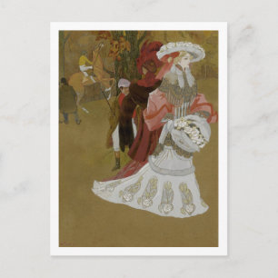Romantisch, vrouw, Mode, Briefkaart