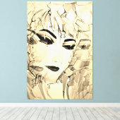 Romantisch Vrouw Silhouette Waterverf schilderen Canvas Afdruk (Insitu (Houten vloer))