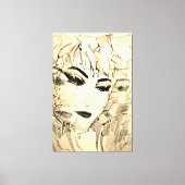 Romantisch Vrouw Silhouette Waterverf schilderen Canvas Afdruk (Voorkant)