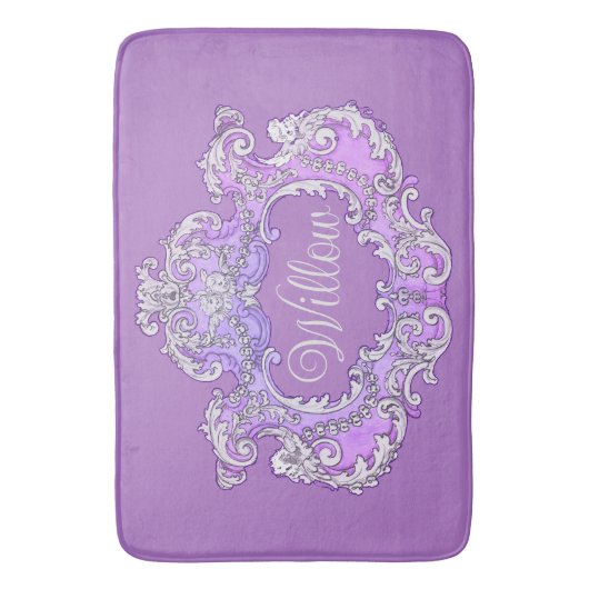 Romantisch, Vrouwelijk, Gepersonaliseerd Badmat (Voorkant Verticaal)