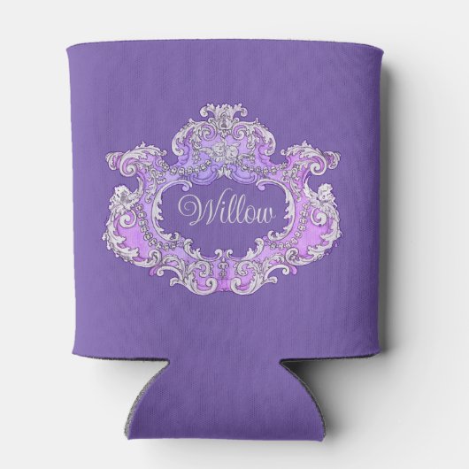 Romantisch, Vrouwelijk, Gepersonaliseerd Blikjeskoeler (Achterkant)