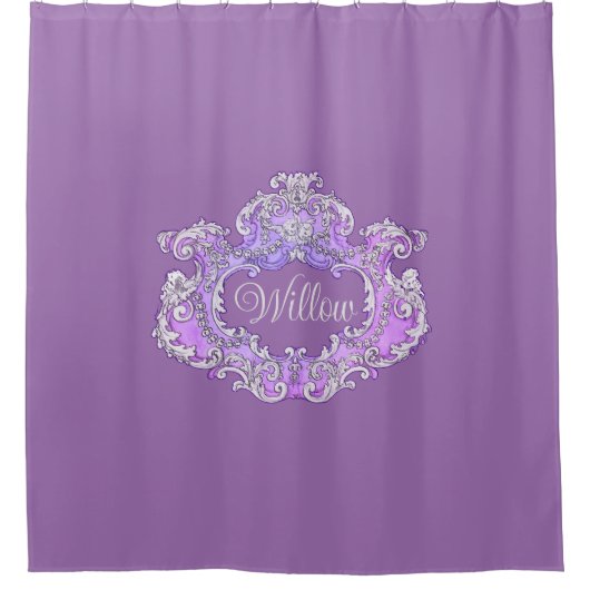 Romantisch, Vrouwelijk, Gepersonaliseerd Douchegordijn (Voorkant)