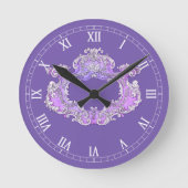 Romantisch, Vrouwelijk, Gepersonaliseerd Ronde Klok (Voorkant)