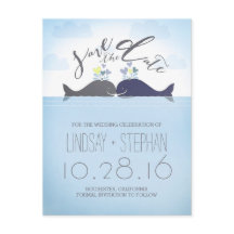 Romantisch walvispaar slaat de datum op