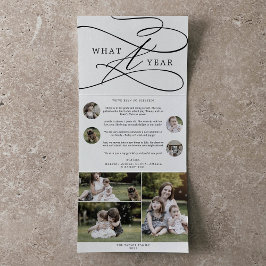 Romantisch wat een kerstfoto van een jaar drieluik wenskaart