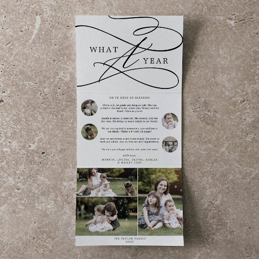 Romantisch wat een kerstfoto van een jaar drieluik wenskaart