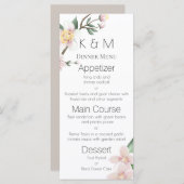Romantisch Watercolor Appelbloesem Huwelijksmenu Menu (Voorkant / Achterkant)