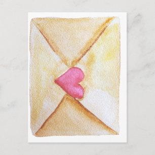 Romantisch watercolor hart briefkaart