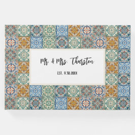 Romantisch Watercolor Italiaans Tegelpatroon Gastenboek