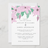 Romantisch Watercolor Roze Clematis Bloemendesign Kaart (Voorkant)