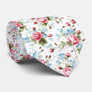 Romantisch Watercolor Rozen Tuin Patroon Stropdas