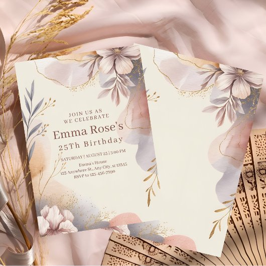 Romantisch Watercolor Tuinfeest Kaart