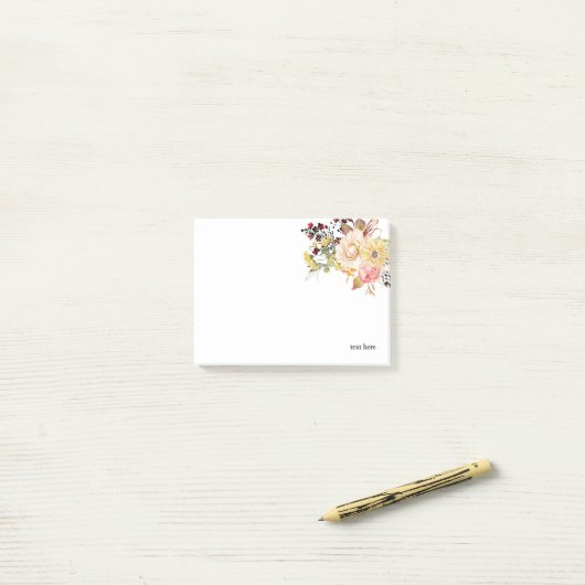 Romantisch, Waterverf, Bloedveer Post-it® Notes (Op bureau)