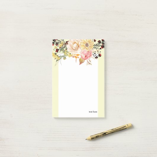Romantisch, Waterverf, Bloedveer Post-it® Notes (Op bureau)