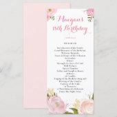 Romantisch Waterverf Bloemen Programma - MAATWERK Programmakaart (Voorkant / Achterkant)