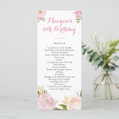 Romantisch Waterverf Bloemen Programma - MAATWERK Programmakaart (Staand voorkant)