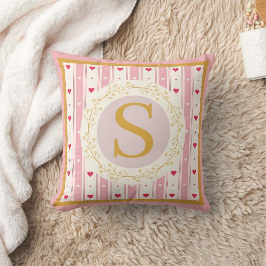Romantisch waterverf bloemenkleuren monogram gesch kussen (Deken)