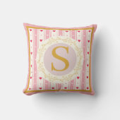 Romantisch waterverf bloemenkleuren monogram gesch kussen (Voorkant)