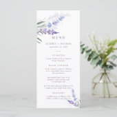 Romantisch Waterverf Lavendel Trouwmenu (Staand voorkant)