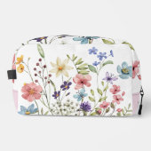 Romantisch waterverf monogram naam met wilde bloem toilettasje (Voorkant)