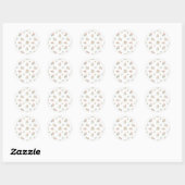 Romantisch waterverf rozenpatroon ronde sticker (Vel)