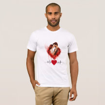 Romantisch waterverf stel Hartslag Custom shirt