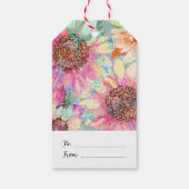 Romantisch waterverf zonnebloemmotief cadeaulabel (Achterkant)