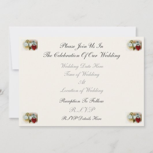 -Romantisch weddenschap - Slot en sleutel Kaart (Achterkant)