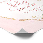 Romantisch Welkom Roze Goud Eucalyptus Bloemenschi Poster (Hoek)