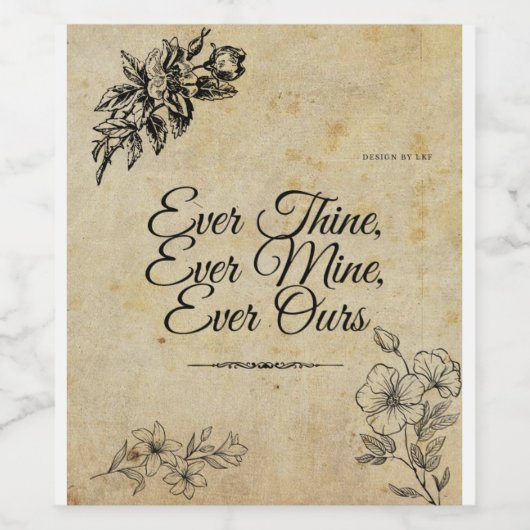 Romantisch  wijnlabel wijn etiket (Enkel label)