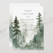 Romantisch wild groen bos Bruiloft Kaart (Voorkant / Achterkant)
