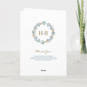 Romantisch Wildbloemen Gevouwen Huwelijksprogramma Kaart (Achterkant)
