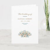 Romantisch Wildbloemen Gevouwen Huwelijksprogramma Kaart (Voorkant)