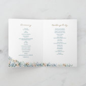 Romantisch Wildbloemen Gevouwen Huwelijksprogramma Kaart (Binnen)